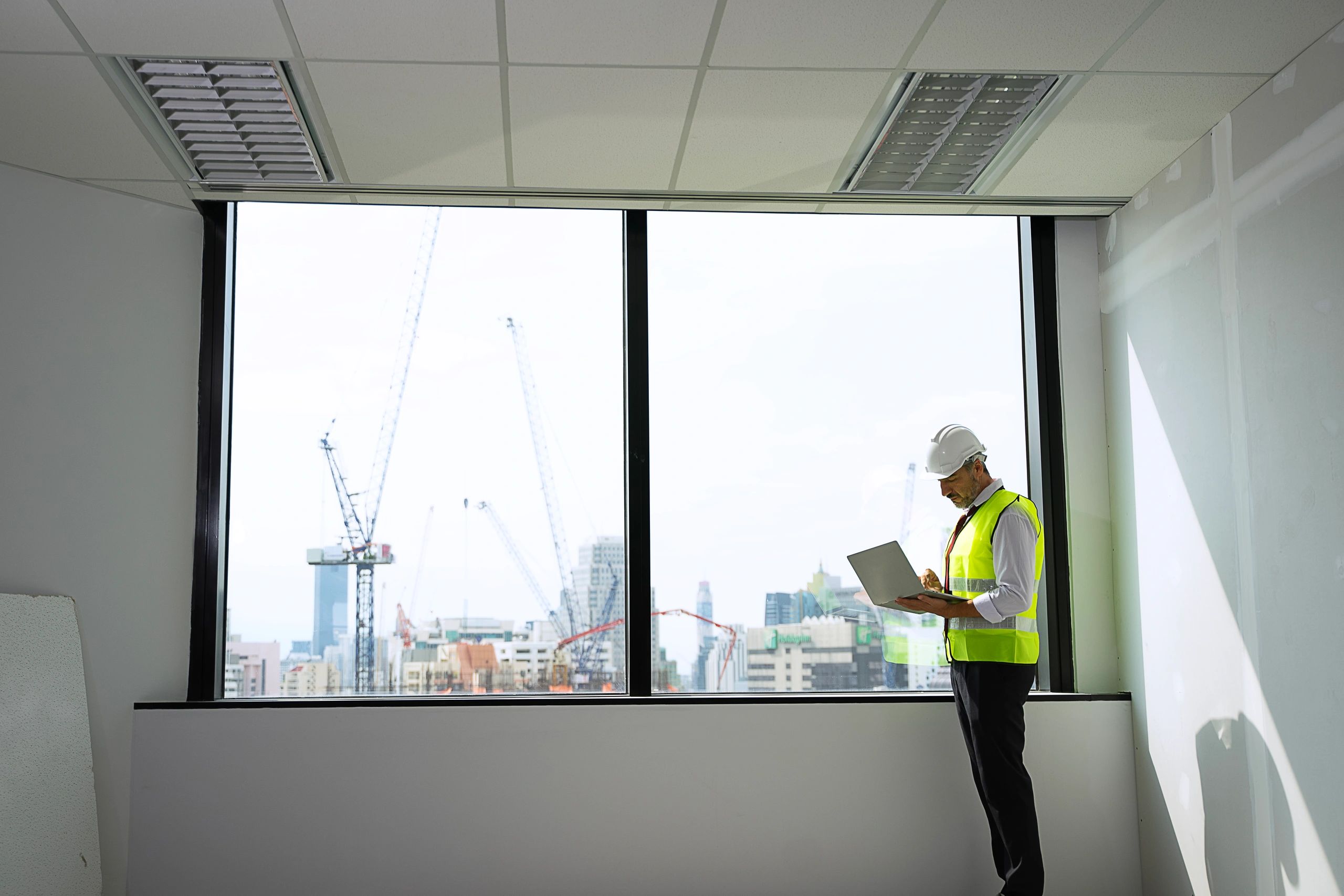 Professional integrated facility management team in a commercial building